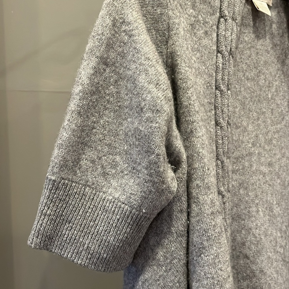 🇪🇸🐠KENAR 100% 2-Ply Cashmere boho Open Cardigan Sweater cable short sleeve XS - Picture 5 of 6